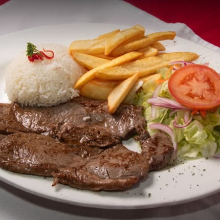 Bisteck + Papas Fritas + Arroz + Ensalada