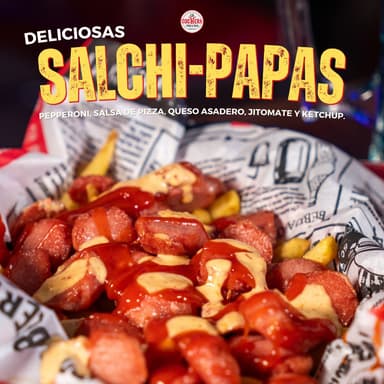 Salchipapas, Papas francesa con salchicha viena