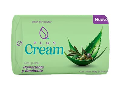 JABON PLUS CREAM OLIVA Y ALOE 140 G
