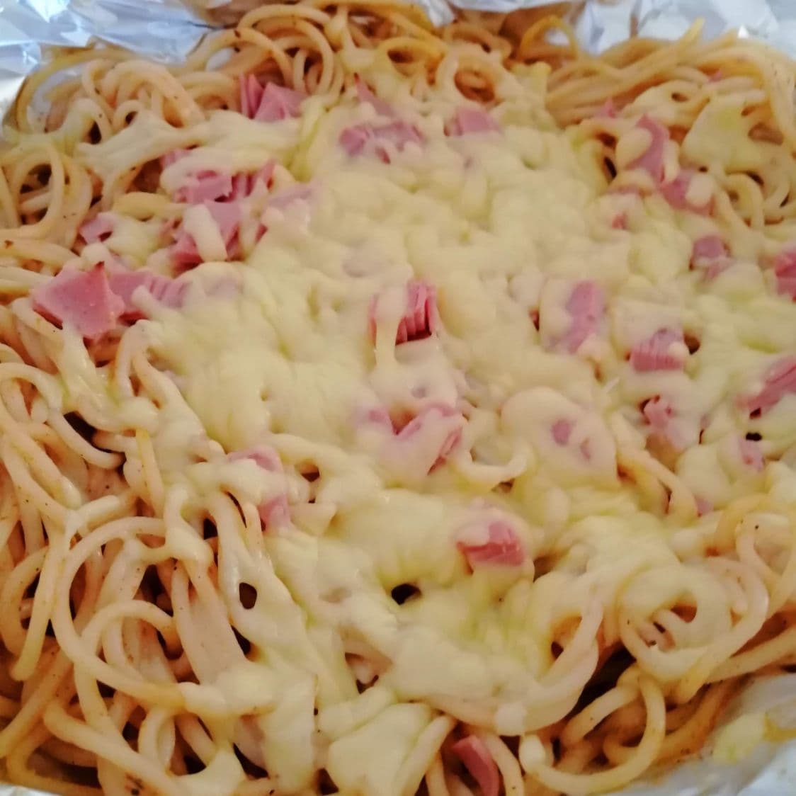 ESPAGUETI AL HORNO CON CREMA