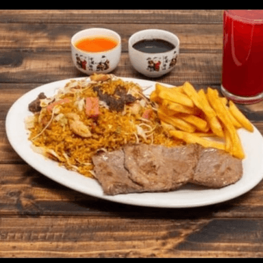 Arroz Chino (3 carnes) + costillas cerdo +gaseo