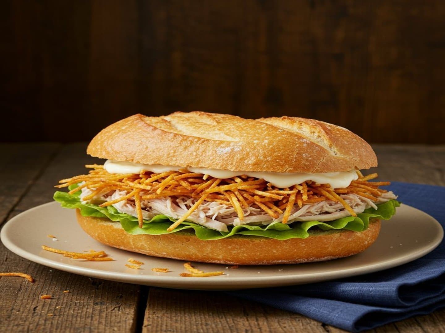 Sandwich de Pollo Deshilachado
