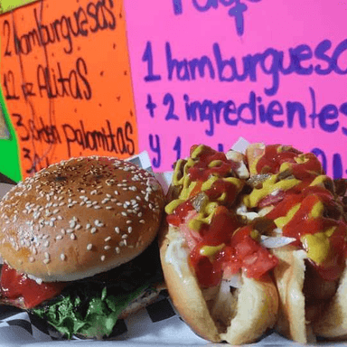 Hamburguesa Sencilla + 2 Hot Dogs Sencillos
