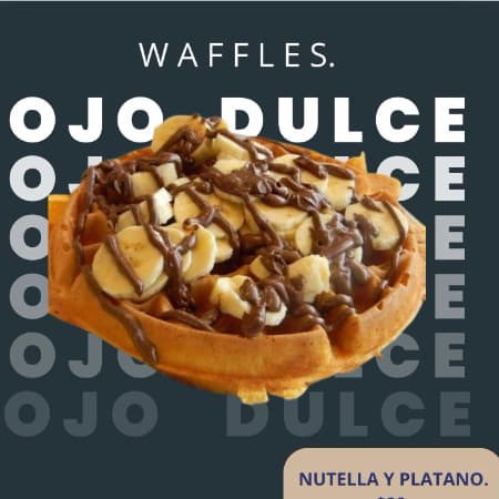 Waffles con platano y nutella