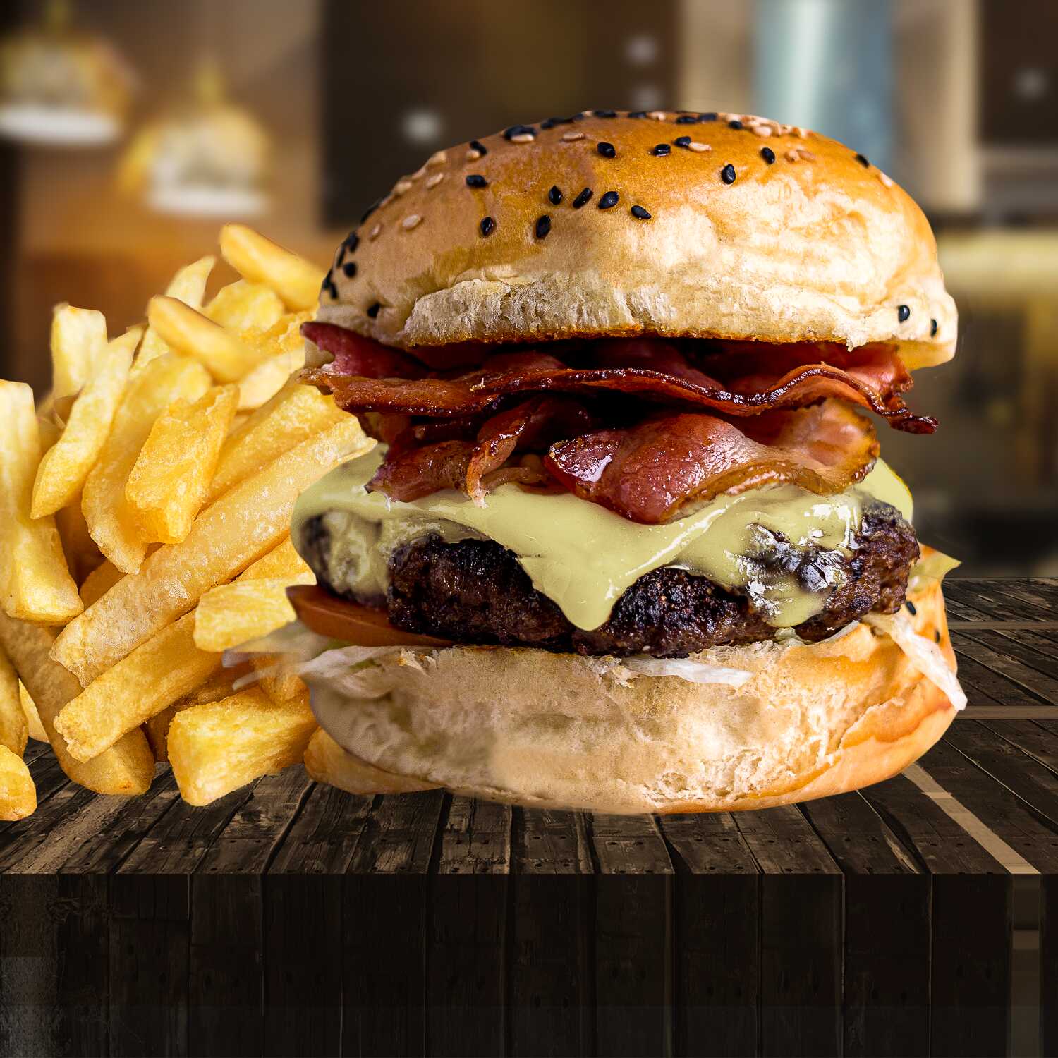 HAMBURGUESA CHEESEBACON