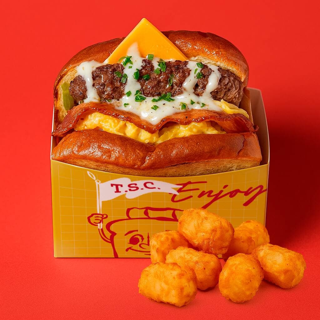 The American + Tater Tots + Refresco