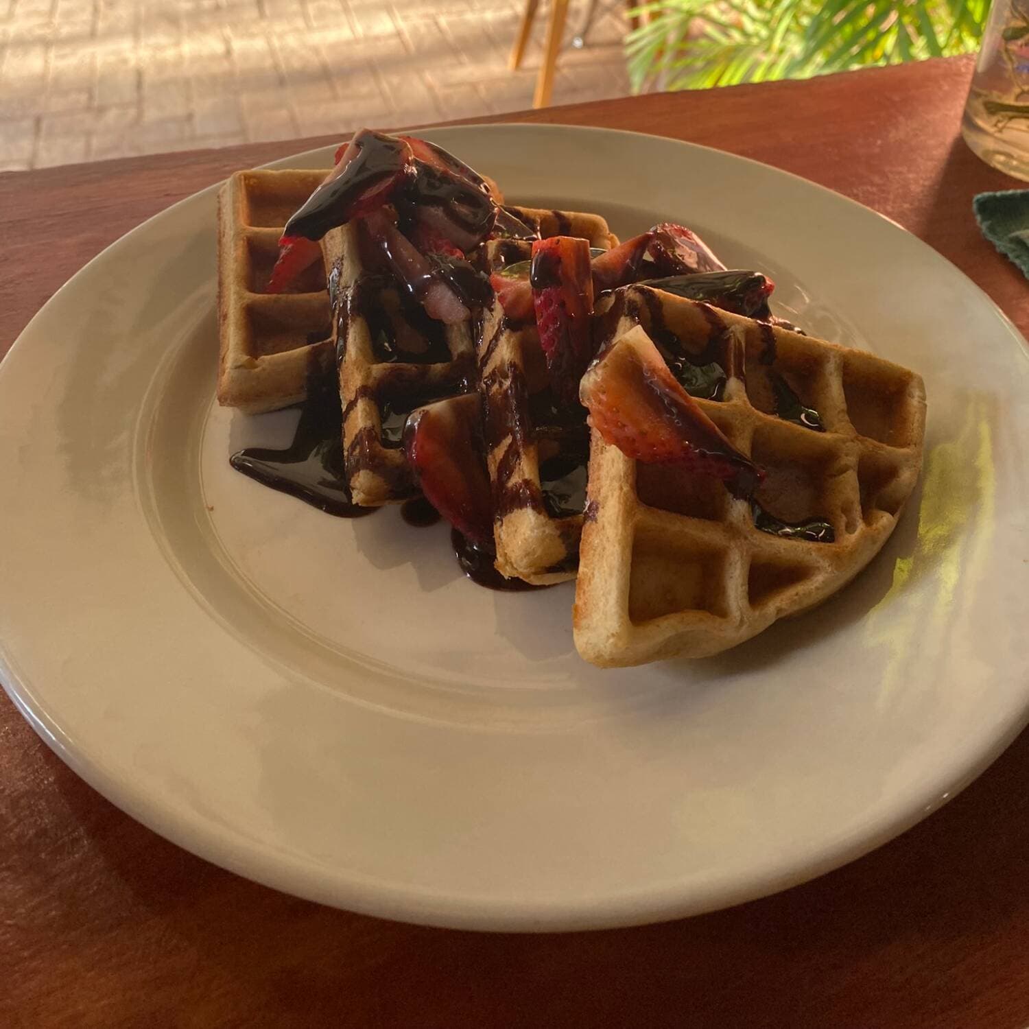 Waffles de Fresa y Hersheys