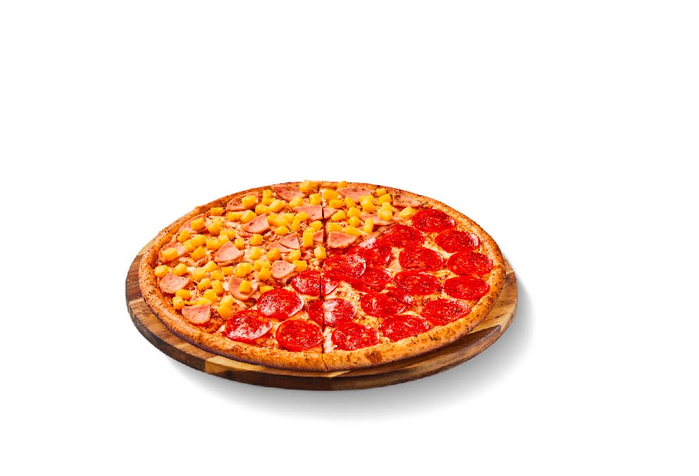 Pizza por Mitades Grande.
