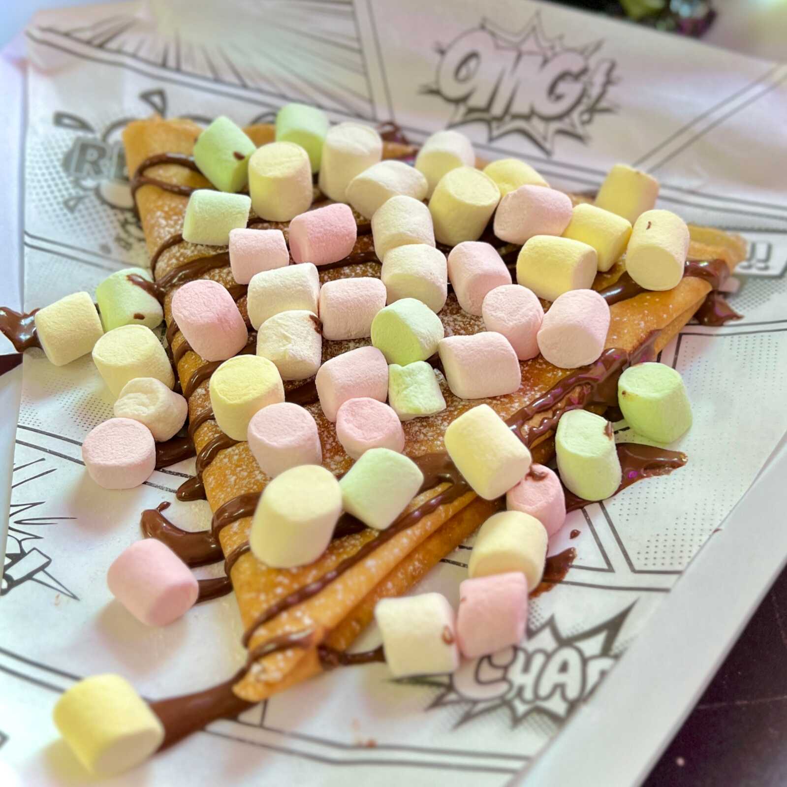 Crepa de Nutella con Malvaviscos