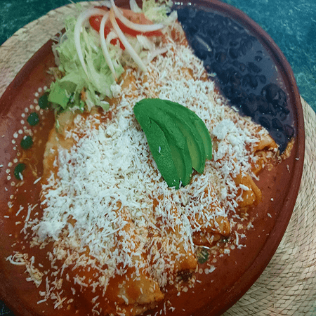 Enchiladas Rellenas de Queso o Pollo