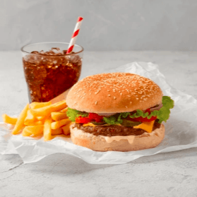 COMBO HAMBURGUESA, PAPAS Y REFRESCO
