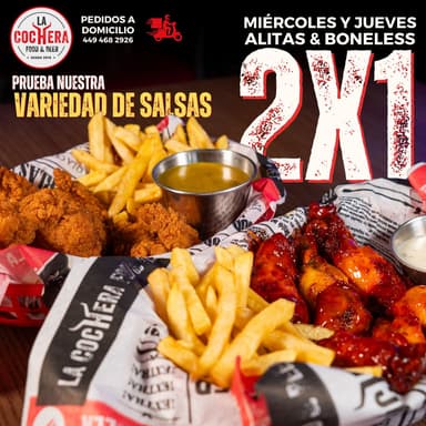 2 ÓRDENES BONELESS + PAPAS A LA FRACESA