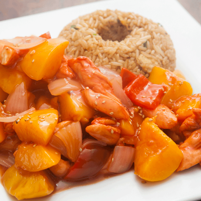 Pollo con Durazno