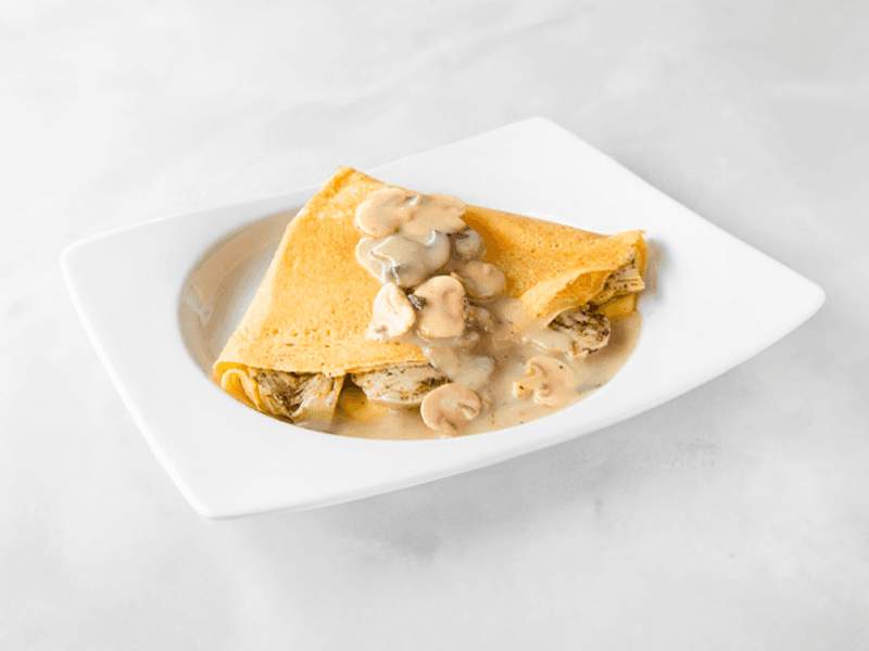 Crepe Champiñones, Alcachofa y Queso