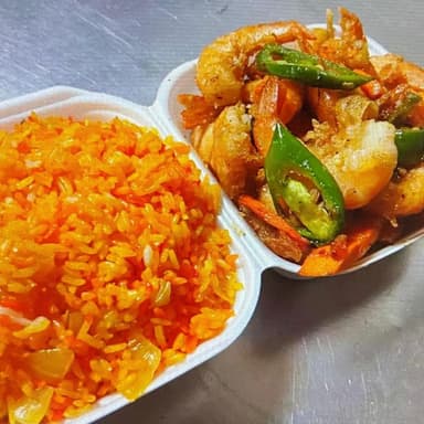 Arroz / spagueti y camaron