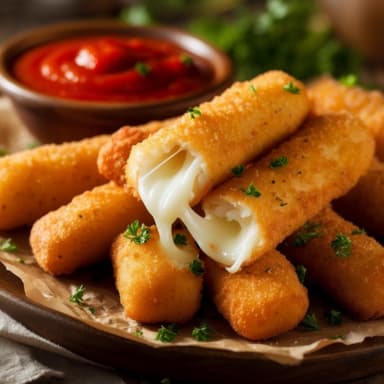 6 Dedos de Queso + Papas + Aderezos