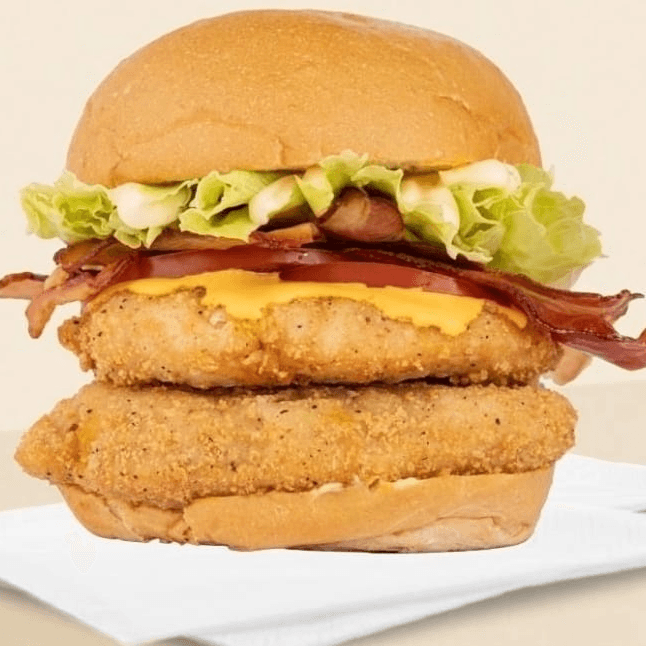 Burger Doble Pollo Apanado + Bebida