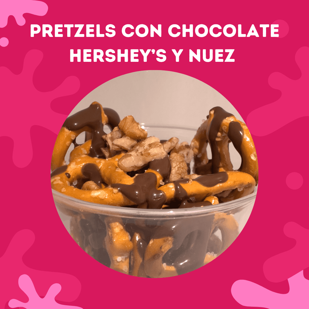 Pretzels con Chocolate Hershey's y Nuez