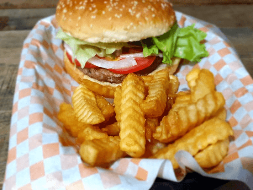 Hamburguesa de Arrachera con Papas