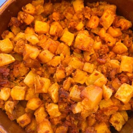 Papas con Chorizo Tortilla de Harina