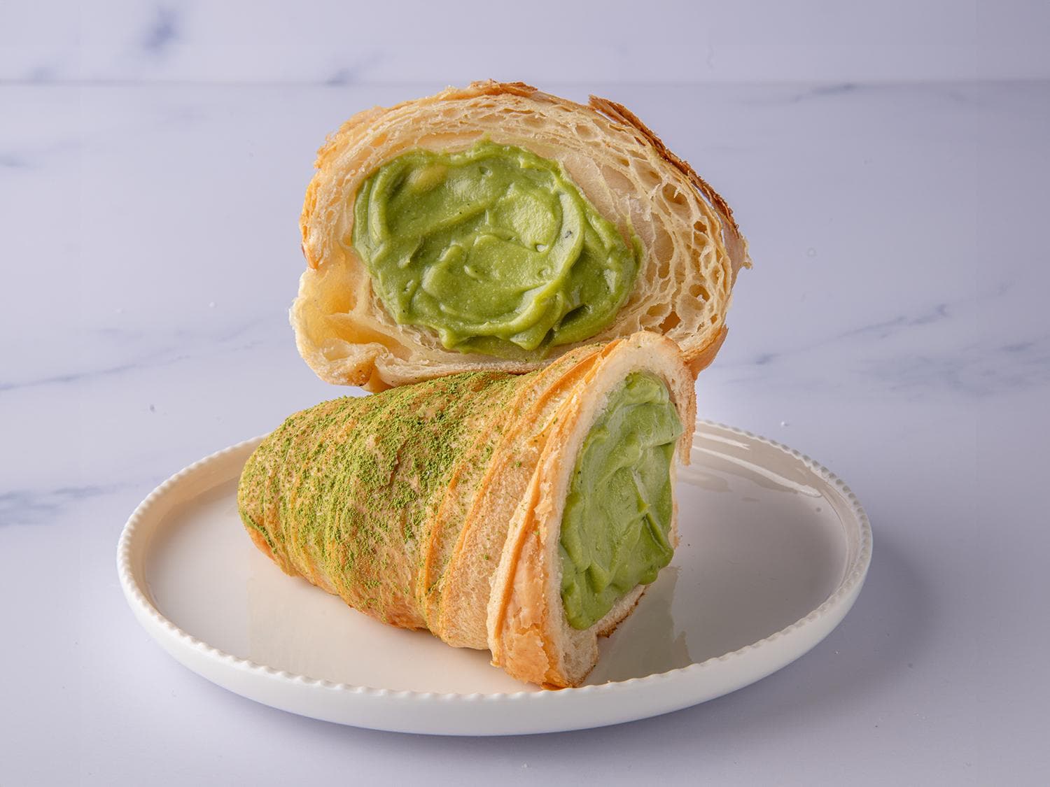 Matcha cream croissant