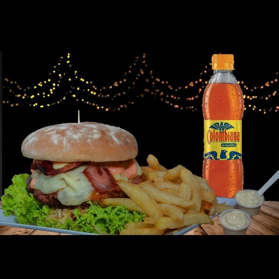 Hamburguesa+Papas+Gaseosa (250ml)