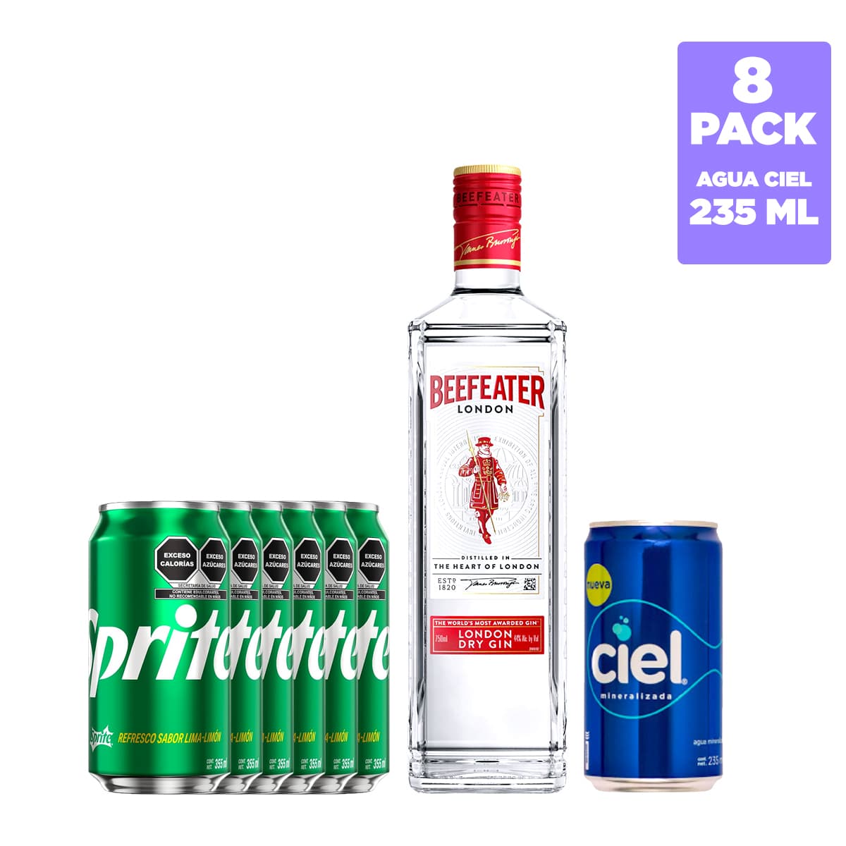 Combo Sprite/ Ciel Mineral - Beefeater Dry