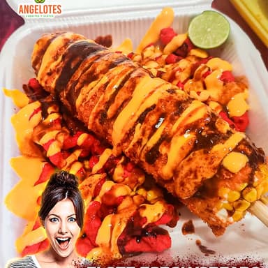 Elote Espolvoreado Blanco Con Fritura