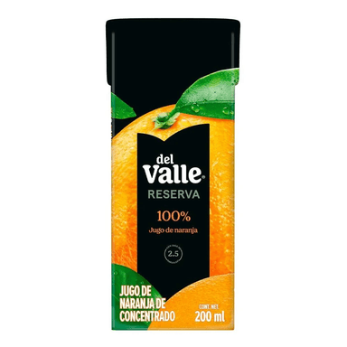 Jugo Naranja Sin Sellos 200ml Del Valle Reserva