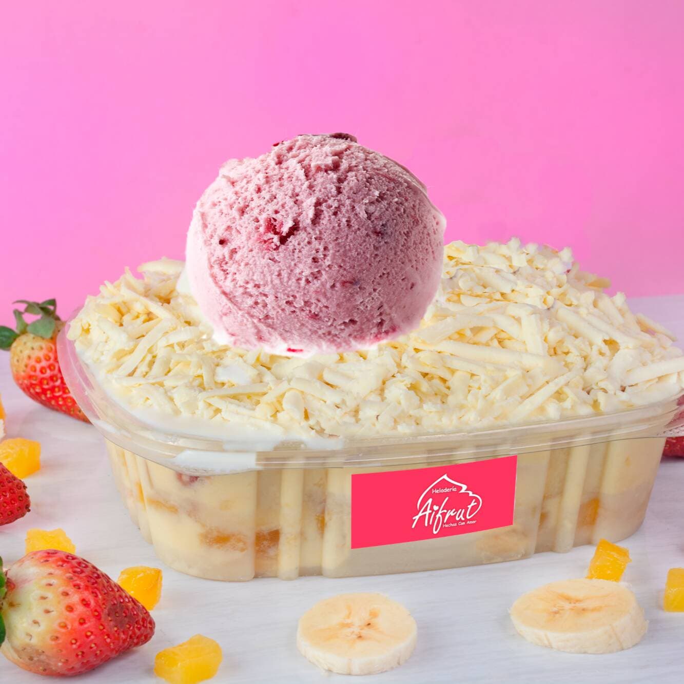 Ensalada de frutas con helado