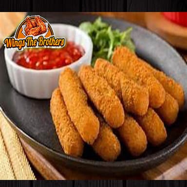 6 Dedos de Queso + Papas + Aderezos.