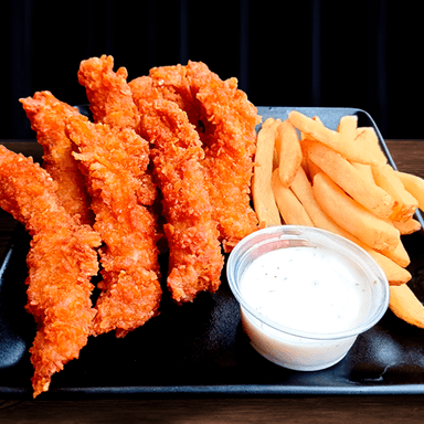 Paquete 8 Tiras Crispy con papas francesa