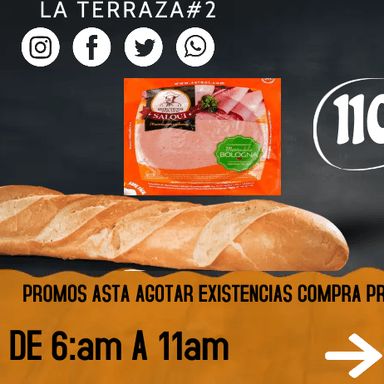 1 BAGUETT+ MORTADELA 150G