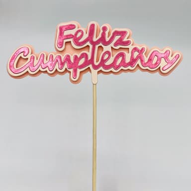 Topper Feliz Cumpleaños Fucsia