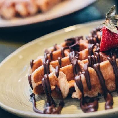 Waffles con nutella