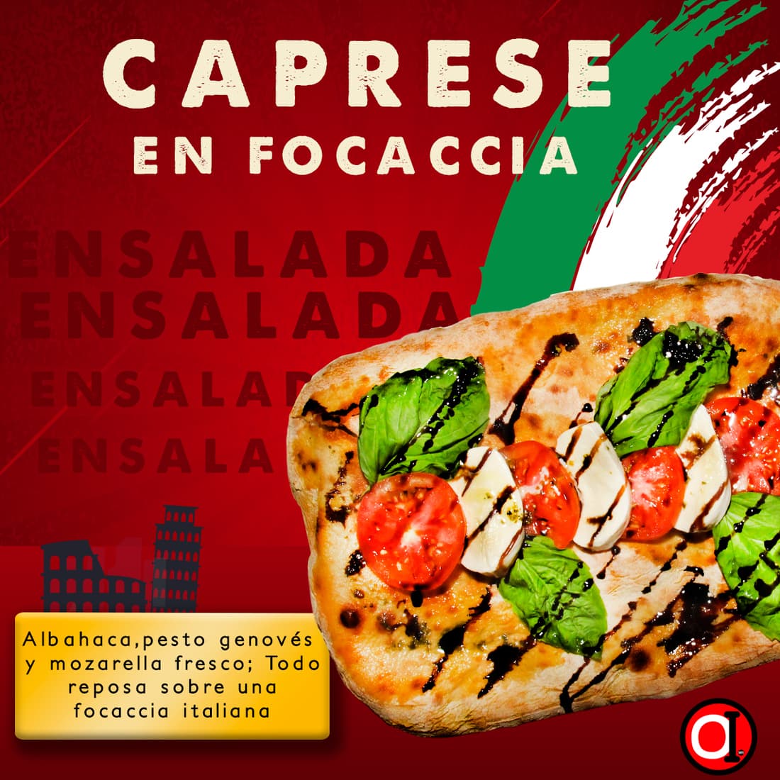 Ensalada Caprese En Focaccia