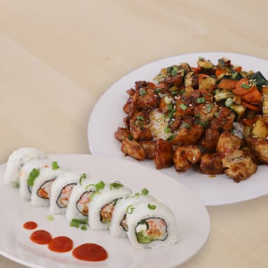 Teriyaki de Pechuga + Dragon Roll