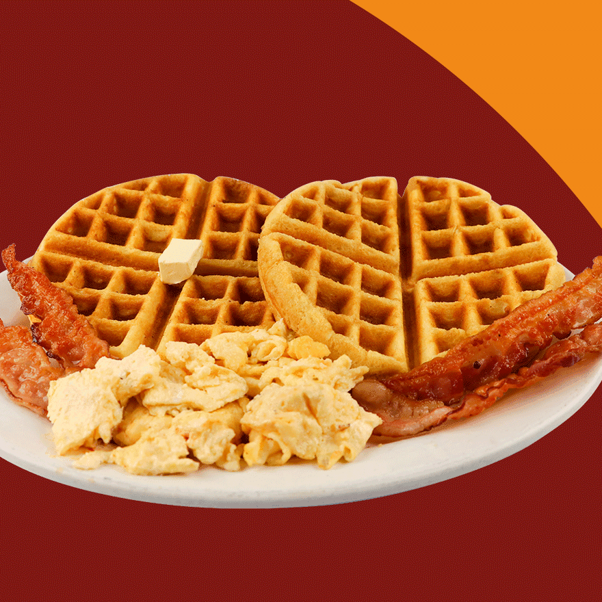 Waffle Americano (Huevos Estrellados)
