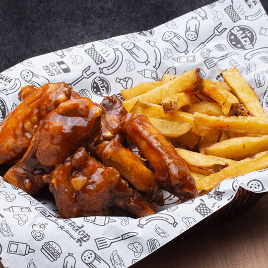 Combo Alitas BBQ más Papas Fritas