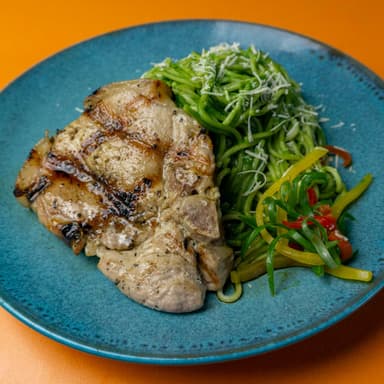 Chuleta en salsa al Pesto