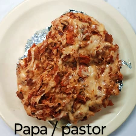 Papa con Pastor y Queso