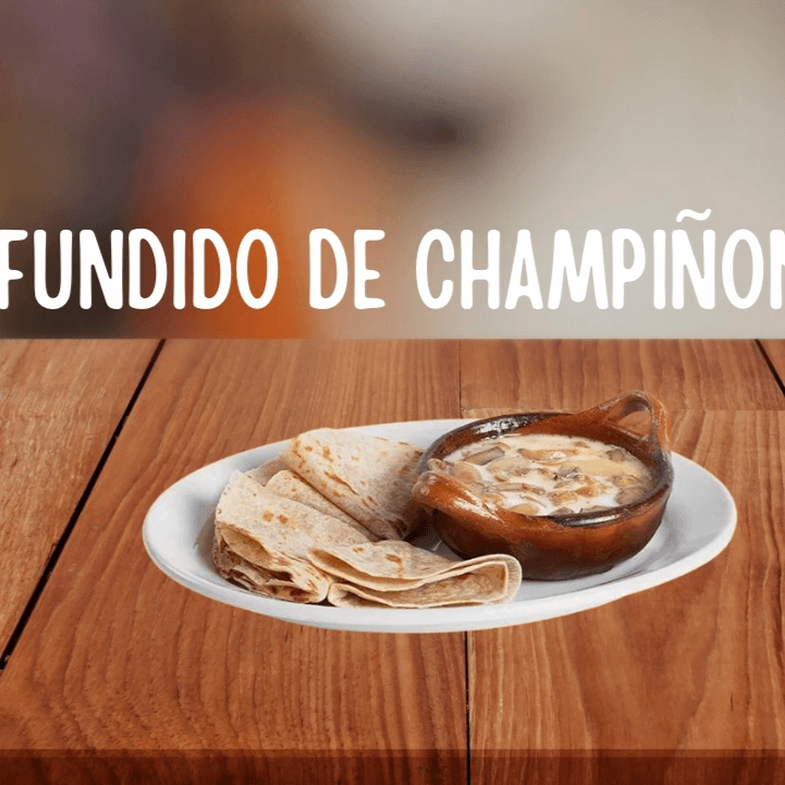 Queso Fundido con Champiñones