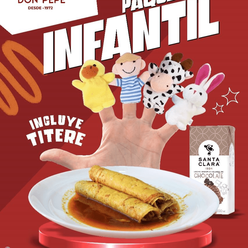 Combo Infantil 3 Tacos Cochinita+Lechita Santa Cla
