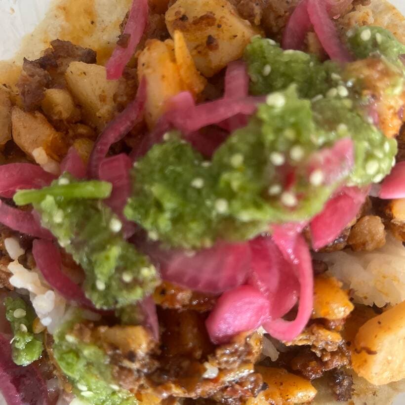 Taco de Longaniza con Papas