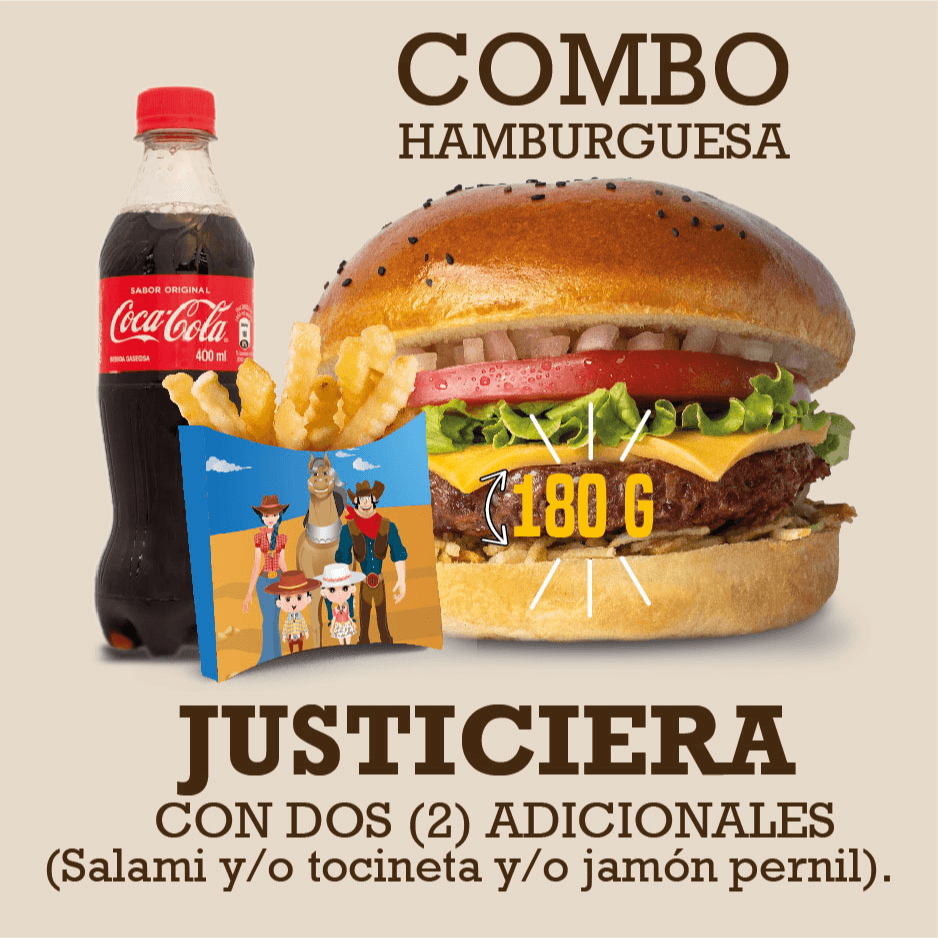 Combo Hamburguesa Justiciera 180 g