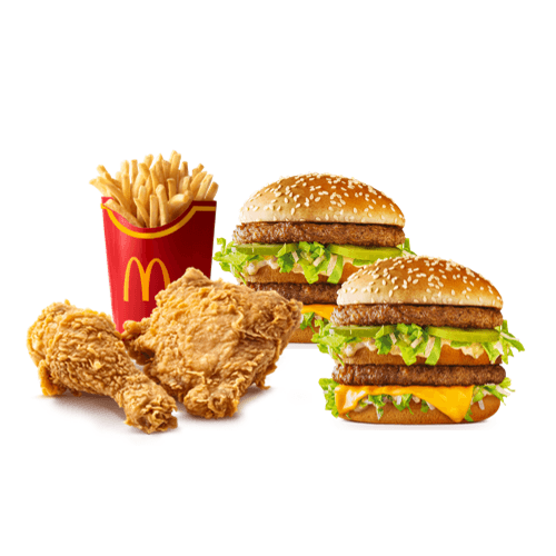 2 Big Mac + 1 Papa Grande + 2 Piezas de Pollo