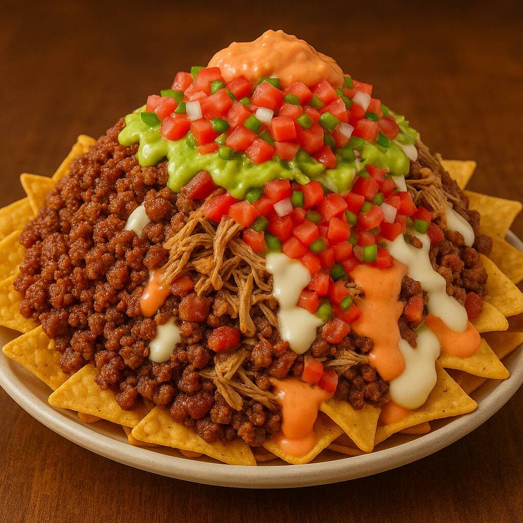 Los Mero Mero NACHOS de Carne, Cerdo y Tocienta