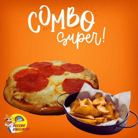 Combo Mini Pizza Peperoni + Papas Sazonadas Chica
