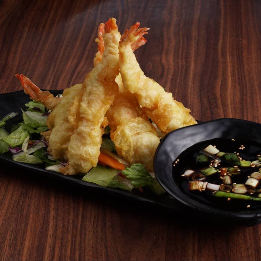 Camarones en tempura