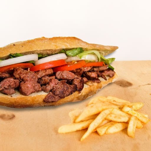 Torta de Arrachera + Papas